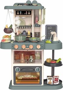  toy kitchen set toy real . fog real cooking sound music box blackboard attaching circulation . water tableware / seasoning / vegetable 43 point set 