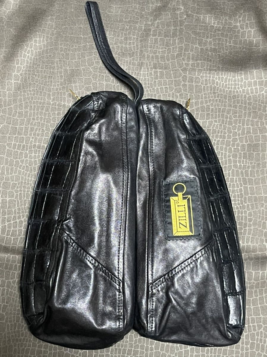 大峡製鞄クロコダイル馬蹄コインケース黒ワニ革クロコ鰐アリゲーター
