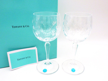 ティファニー TIFFANY&Co. フローレット ワイングラス ペア セット 2客 箱付 食器_画像1