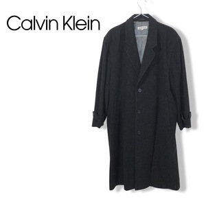 ★ 80S -90S ★ Vintage Calvin Klein Carbank Line 3B Wool Long Chester Court Grey Очистка: D: 06