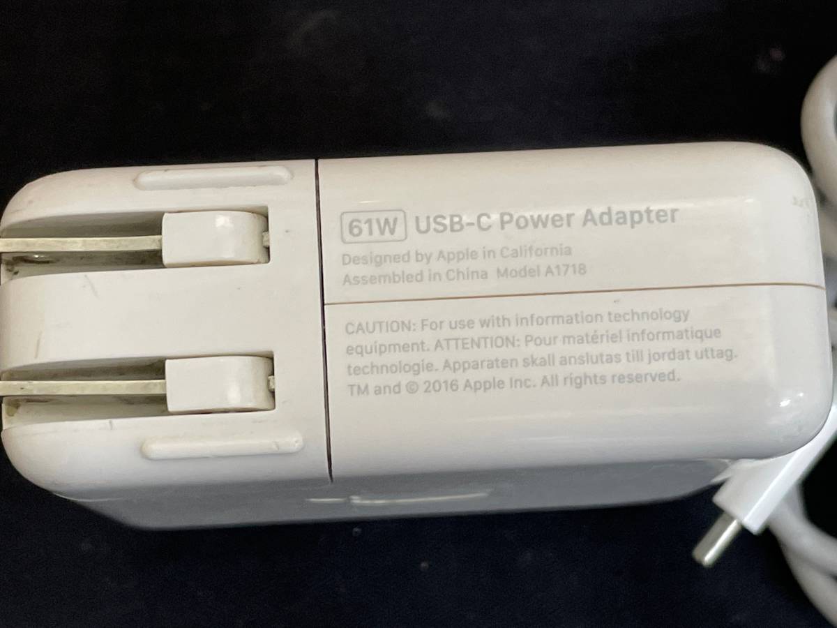 動作OK♪】Apple 純正 61W USB-C Power Adapter A1718 MacBook AC