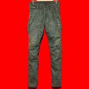 G-STAR RAW★名作★ZIP MEN JACK PANT SEC★ストレッチ 3D 立体 スリムデニムパンツ スキニー バイカー 黒灰 30 美ライン&クール バイク