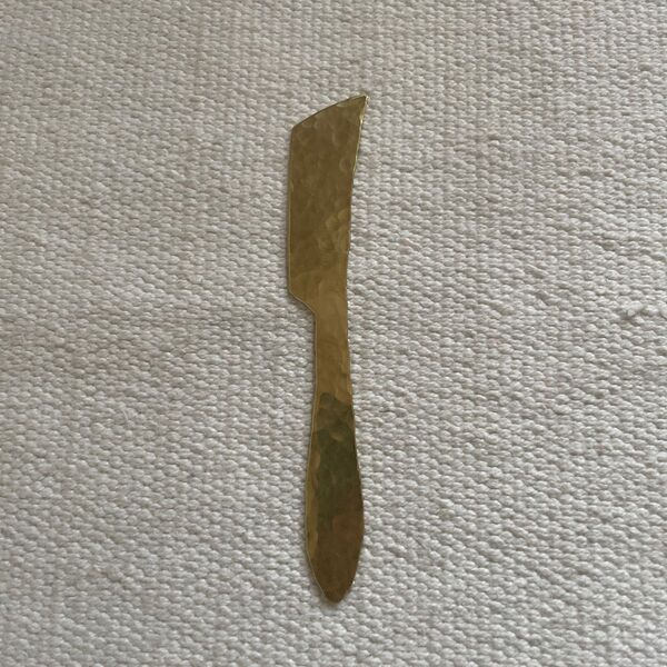 ハンドメイド 鍛金 真鍮 金工 ジャムヘラ バターナイフ 槌目