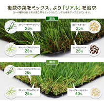 人工芝 ロール 1m×10m 芝丈35mm U字ピン付 20万本/1m2 芝生マット リアル 人工芝生 ガーデニング 庭 ベランダ バルコニー ゴルフ 夏色_画像5