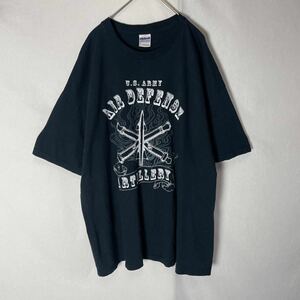 ギルダン　半袖プリントTシャツ　古着　XLサイズ　ダークネイビー　ヴィンテージ