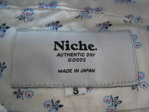 【レア・美品】Niche. ニッチ 小花柄 半袖シャツ ボタンダウンシャツ 白 ホワイト メンズ Sサイズ マチ付き_画像6