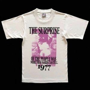 90s vintage USA製 FRUIT OF THE LOOM THE SURPRISE フォトプリント Tシャツ 半袖 beige size S ユニセックス シングルステッチ オールド