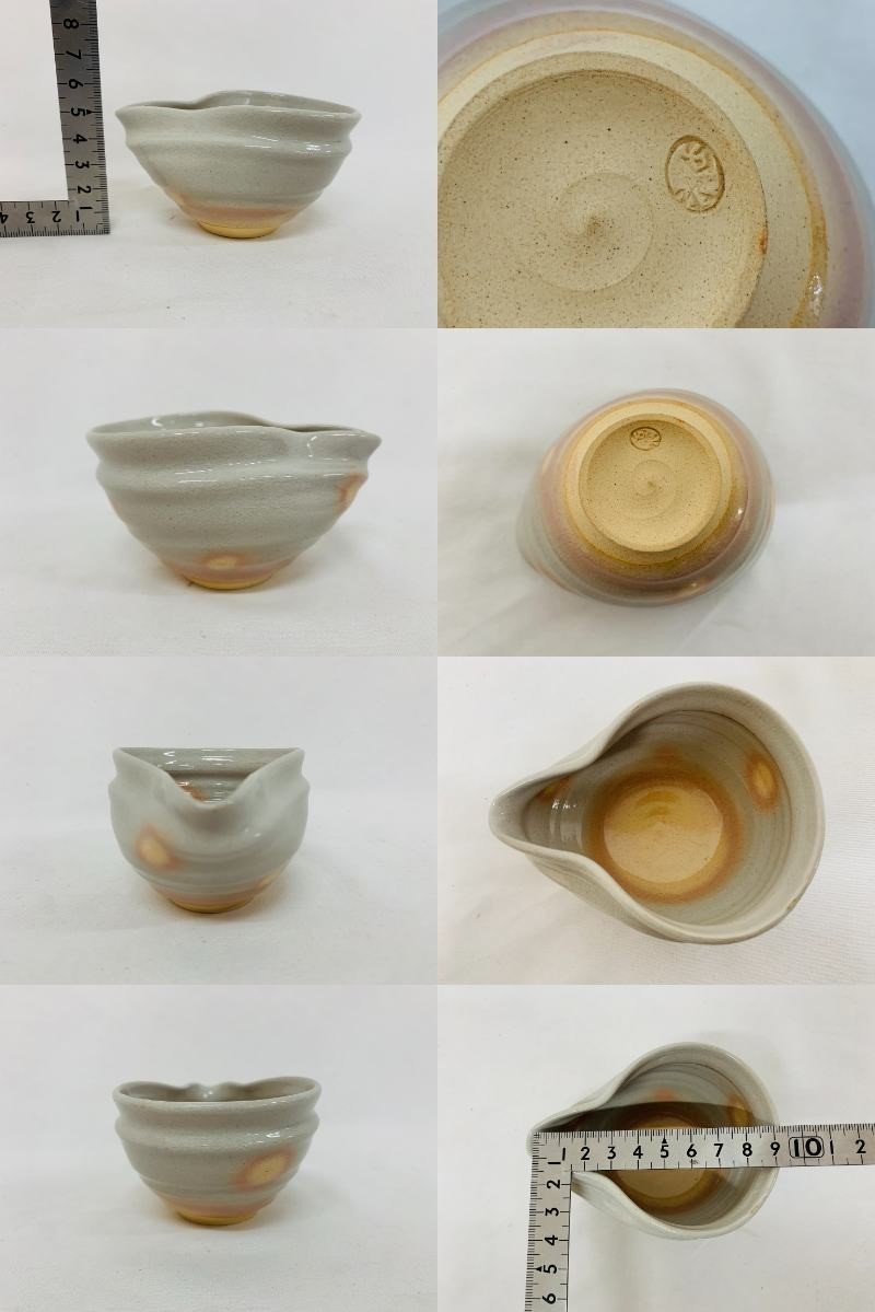 骨董】煎茶器まとめ萩焼宝瓶泡瓶/湯冷し/煎茶碗五客/茶托五客/茶合