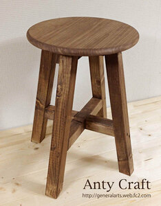 Art hand Auction Handmade wooden stool UN/UN finished product, furniture, interior, chair, stool