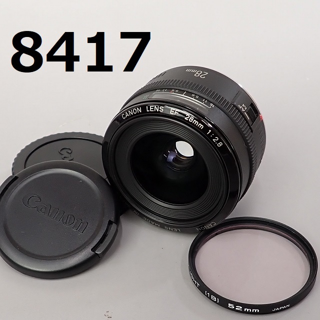 FK-8417 美品 CANON LENS EF 28mm 1:2.8 AF動作OK キャップ フィルター