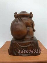 総檜材 木彫仏像 仏教美術 精密細工 切金 仏師で仕上げ品　三面大黒天立像 高さ12cm_画像4