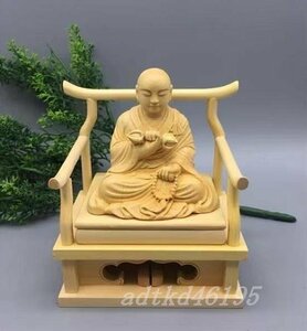 空海 弘法大師座像 木彫仏像 仏教美術 精密細工