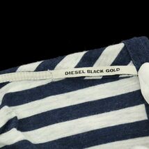 DIESEL ディーゼル Black Gold 春夏 ボーダー★ 半袖 Vネック カットソー Tシャツ Sz.M　メンズ 　A3T06233_5#D_画像5