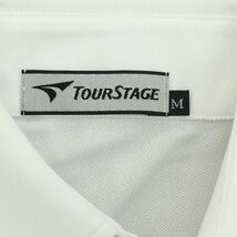 未使用★ TOURSTAGE ツアーステージ 春夏 ロゴ刺繍 半袖 ストレッチ ポロシャツ Sz.M　メンズ 白 ゴルフ　A3T07046_6#D_画像8