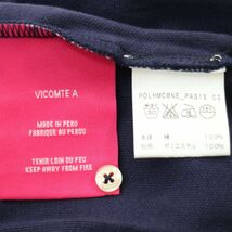 【新品 未使用】 VICOMTE A. ヴィコントアー 春夏 ロゴ プリント★ 半袖 鹿の子 ポロシャツ Sz.XS　メンズ ネイビー　A3T06961_6#A_画像8