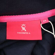 【新品 未使用】 VICOMTE A. ヴィコントアー 春夏 ロゴ プリント★ 半袖 鹿の子 ポロシャツ Sz.XS　メンズ ネイビー　A3T06961_6#A_画像7