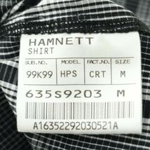 HAMNETT キャサリン ハムネット 春夏 半袖 スリム★ チェック シャツ Sz.M　メンズ 黒　A3T07084_6#A_画像6