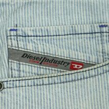 DIESEL ディーゼル 春夏 ペイント&USED加工★ ヒッコリー ストライプ 切替 デニム ショート パンツ ジーンズ Sz.30　メンズ　A3B03068_6#P_画像4