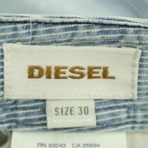 DIESEL ディーゼル 春夏 ペイント&USED加工★ ヒッコリー ストライプ 切替 デニム ショート パンツ ジーンズ Sz.30　メンズ　A3B03068_6#P_画像9