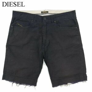 DIESEL Black Gold ディーゼル 春夏 【PHURBOLO 0019F】 カットオフ★ ストライプ ハーフ ショート パンツ Sz.32　メンズ 紺　A3B03094_6#P