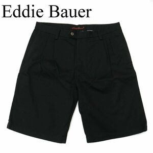 Eddie Bauer エディーバウアー 春夏 2タック入り★ コットン ショート パンツ Sz.34　メンズ 黒 アウトドア 大きいサイズ　A3B03114_6#P