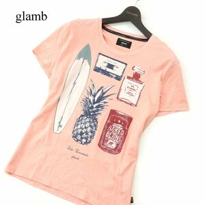 glamb グラム 【Gerry CS】 サマーモチーフ プリント 半袖 クルーネック ジェリー カットソー Tシャツ Sz.1　メンズ 日本製　A3T07298_6#D