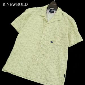 R.NEWBOLD ポールスミス 春夏 ツリー刺繍★ リーフ 総柄 半袖 オープンカラー シャツ Sz.M　メンズ　A3T07408_6#A