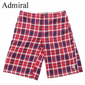 Admiral アドミラル 春夏 ロゴ ワッペン★ ストレッチ チェック ショート パンツ Sz.LL　メンズ 大きいサイズ　A3B03147_6#P