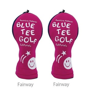 ◎送料無料『HC34タイプ』 2本セットブルーティーゴルフ【FWピンク：ストレッチスマイル 】フェアウェイ用カバー BLUE TEE GOLF