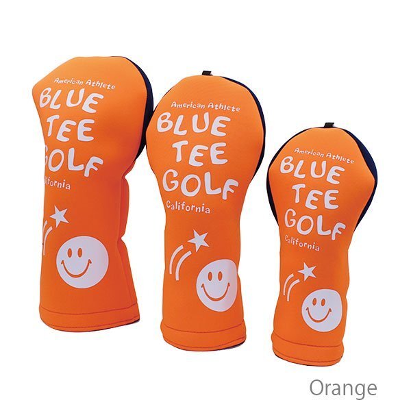 ◎『HC34タイプ』ブルーティーゴルフ【3PAオレンジ:ストレッチスマイル】3本セット(A)カバー HC-34 BLUE TEE GOLF 送料無料
