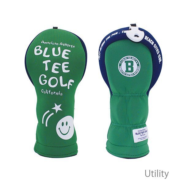 ◎『HC34タイプ』ブルーティーゴルフ【UTグリーン:ストレッチスマイル】ユーティリティ用カバー HC-34 BLUE TEE GOLF 送料無料