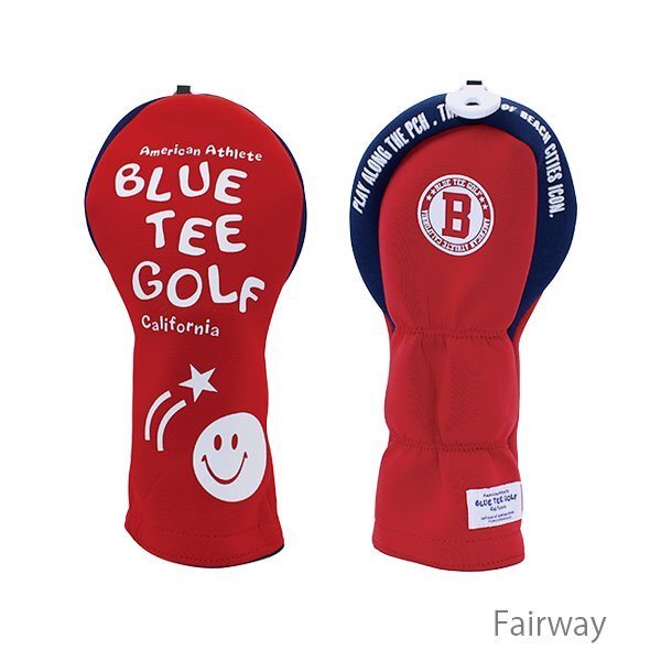 ◎送料無料『HC34タイプ』ブルーティーゴルフ【FWレッド:ストレッチスマイル】フェアウェイ用カバー HC-34 BLUE TEE GOLF
