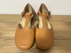 mo.. not regular price ¥17,380 unused Tochigi leather lady's leather shoes Camel 23.0cm