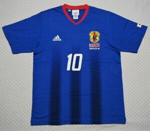 アディダス製　KIRIN×adidas　サッカー日本代表コース 「勝ちT」　青色　サイズ L　懸賞当選品【2004年】　JFA公認　非売品