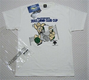  Descente DESCENTE 23rd 2003 JAPAN CLUB CUP convention opening memory print T-shirt white color size L turtle /ta-toru. pattern . sweat speed . function /TECHNOFINE