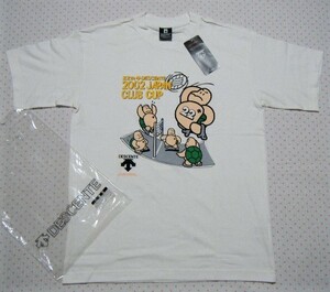 デサント　DESCENTE　22th 2002 JAPAN CLUB CUP 大会開催記念プリントTシャツ・コットンTシャツ　白色　サイズ L　亀/タートル絵柄プリント