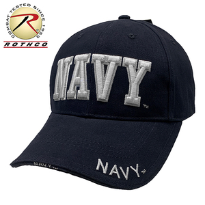 ROTHCO 新品 US NAVY ライセンス 立体 ロゴ ベースボール キャップ ( 紺 ) プロファイルキャップ 目深 深め CAP 帽子 フリーサイズ メンズ