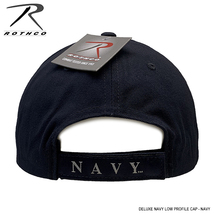 ROTHCO 新品 US NAVY ライセンス 立体 ロゴ ベースボール キャップ ( 紺 ) プロファイルキャップ 目深 深め CAP 帽子 フリーサイズ メンズ_画像4