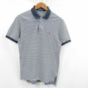 90s POLO RALPH LAUREN ボーダー ポロシャツ sizeS/ラルフローレン USA 古着　0605