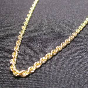 [ new goods ]k18/18 gold / yellow gold / middle empty rope chain /45cm/ Italy made 