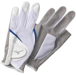 ミズノ [グラウンドゴルフ] UV手袋 両手 C3JGP00227 ホワイト×ブルー Mサイズ