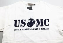 HOUSTON (ヒューストン) MILITARY TEE / クルーネック ミリタリーTシャツ “USMC” #20852 美品 ホワイト size M_画像4