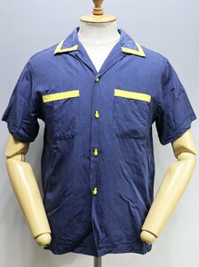 DryBones × Del Bombers (ドライボーンズ × デルボマーズ) RAYON BOWLING SHIRT / レーヨン ボーリングシャツ ネイビー size 38(M)