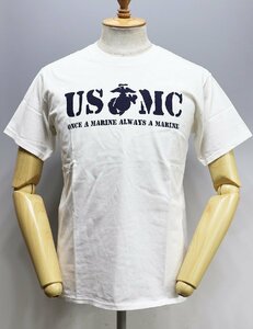 HOUSTON (ヒューストン) MILITARY TEE / クルーネック ミリタリーTシャツ “USMC” #20852 美品 ホワイト size M