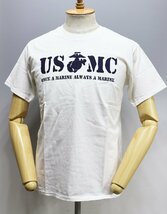 HOUSTON (ヒューストン) MILITARY TEE / クルーネック ミリタリーTシャツ “USMC” #20852 美品 ホワイト size M_画像2