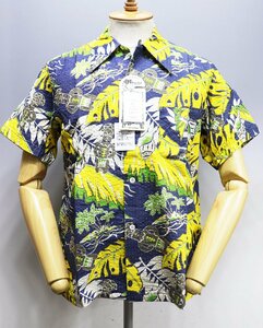 ART traction SPORTOGS (アートトラクション) ART-003 / Dogu Seersucker Shirt 土偶シアサッカーシャツ 未使用品 ネイビー size M