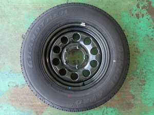 5.5J-15インチ 5H139.7 スズキ ジムニーシエラ 純正 195/80R15 ダンロップ AT20 中古 スペア スチール ホイール 1本