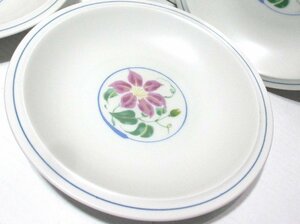 たち吉 中皿 5枚セット 花柄 和皿 カレー皿 橘吉 約20.5㎝xH3.5cm