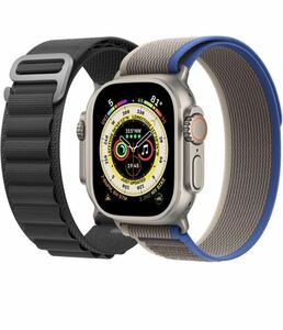 2本Apple Watchバンド/アップルウォッチ バンド Apple Watch ナイロン製弾性スポーツバンド 42/44/45/49mm トレイルループ