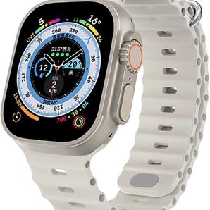 Apple Watch オーシャンバンド シリコンスポーツバンドアップルウオッチバンド42/44/45/49mm 防水 スターライト 色変更可能